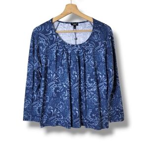Talbots Petite Paisley Relaxed Fit Top NWT Size XP